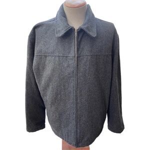 Old Navy Collection Wool Blend Jacket Mens XXL Heather Gray Quilted Lining Front